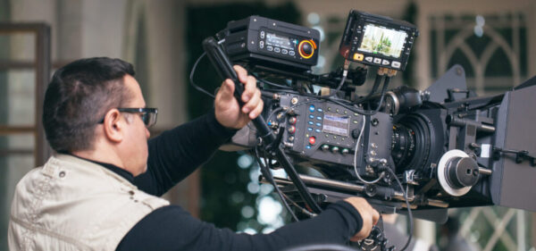 Professional camera man at work